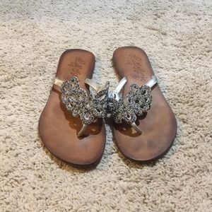 Silver sequined sandals!